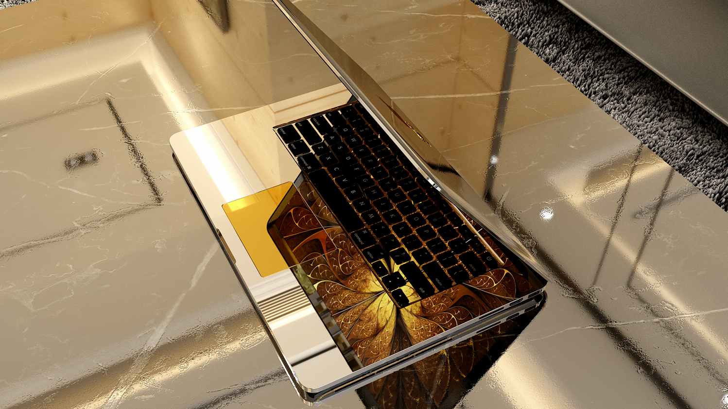 MacBook Gold 24k Белое Золото 999 пробы  элитный подарок
